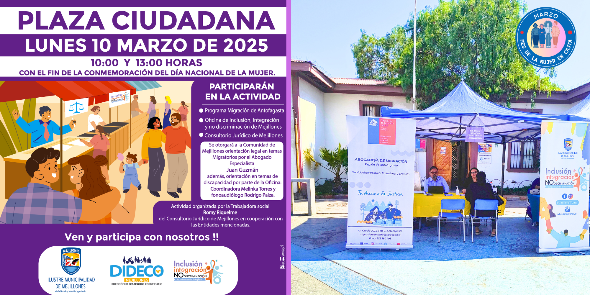 Realizan Plaza Ciudadana para conmemorar el Día Nacional de la Mujer en Mejillones